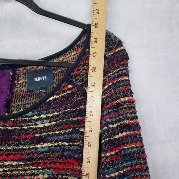 Anthropologie Maeve Dress XS Colorful Sparkly Chunky Yarn Stripe Stretch Pockets - Picture 14 of 16